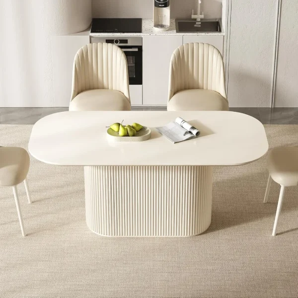Modern Large Kitchen Table with Pedestal Base