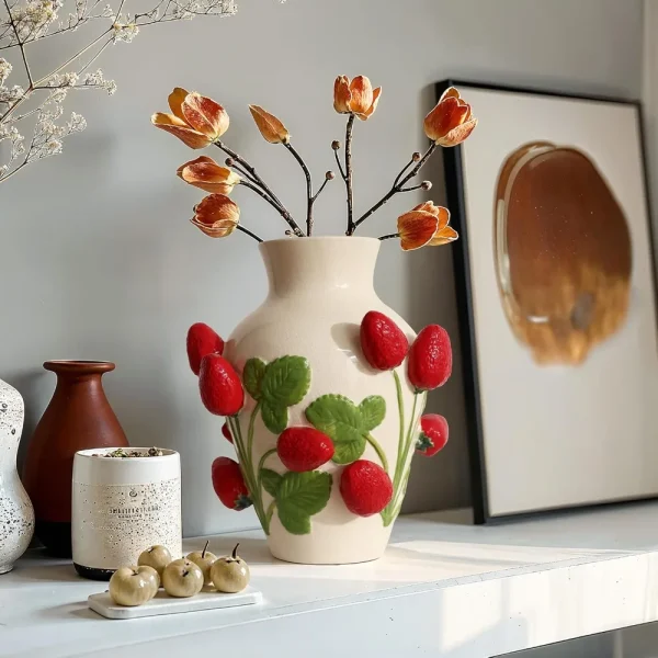 Unique Ceramic Flower Vase,Modern Decorative Pottery