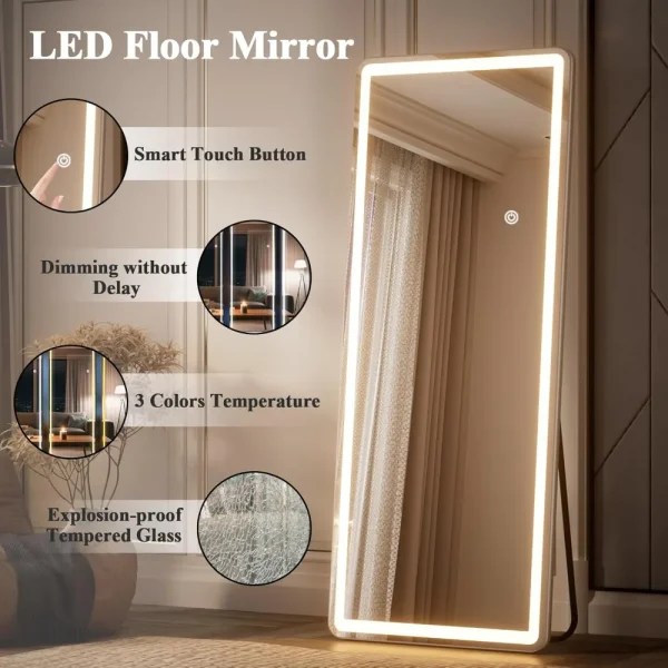 71 inch x 30 inch LED full-length mirror