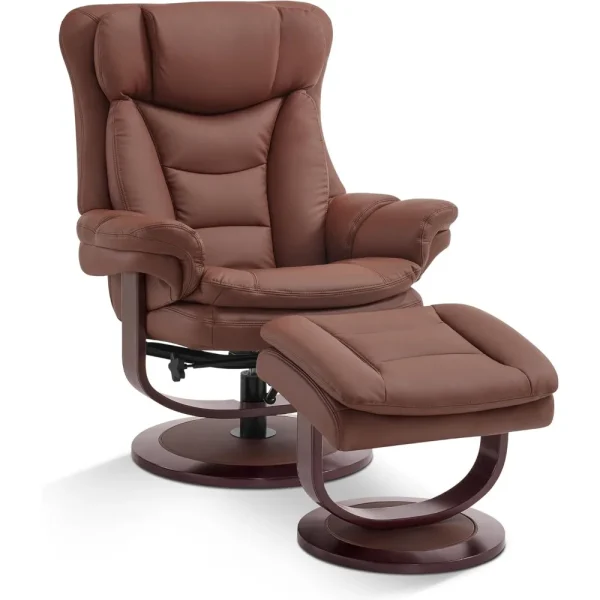 Swivel Recliner with Ottoman Adjustable Back