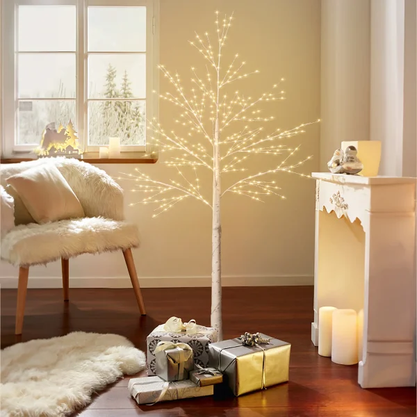 Lighted Birch Tree 8 Lighting Modes