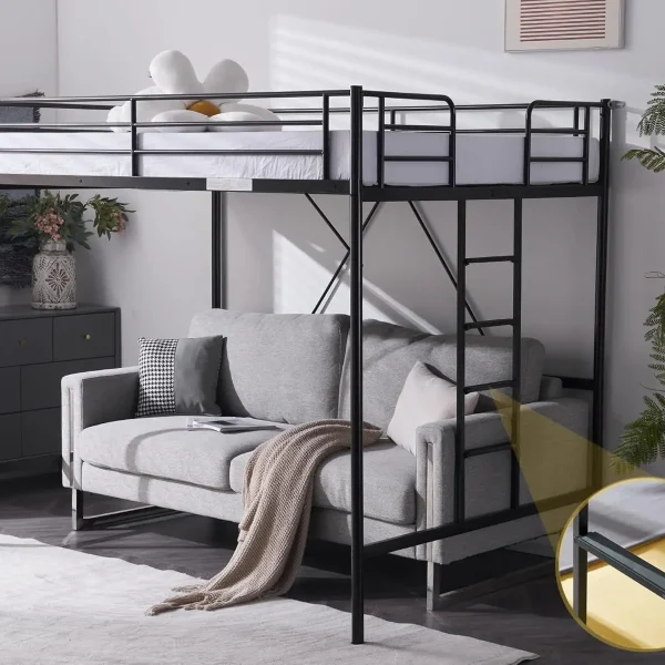 Loft Bed Full Size with Flat Rungs for Adults