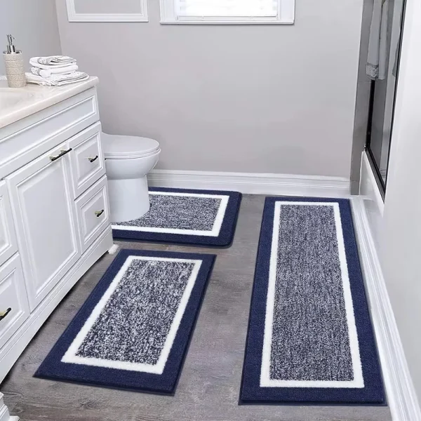 3 Piece Bath Mat Set Bathroom Rugs