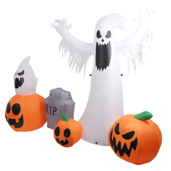 Inflatable 3 Pumpkins with 2 White Ghosts