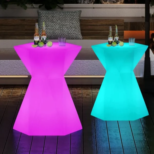 LED Bar Table, LED Cocktail Table with Multi-Colored Lights
