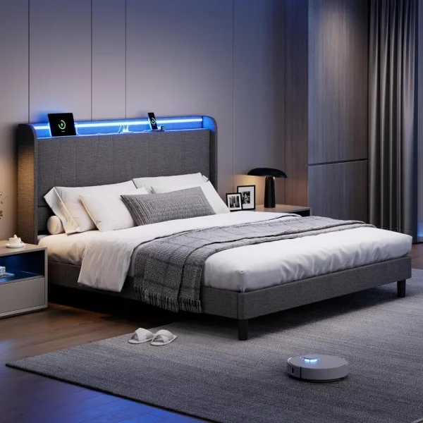 Charging Station LED Bed Frame