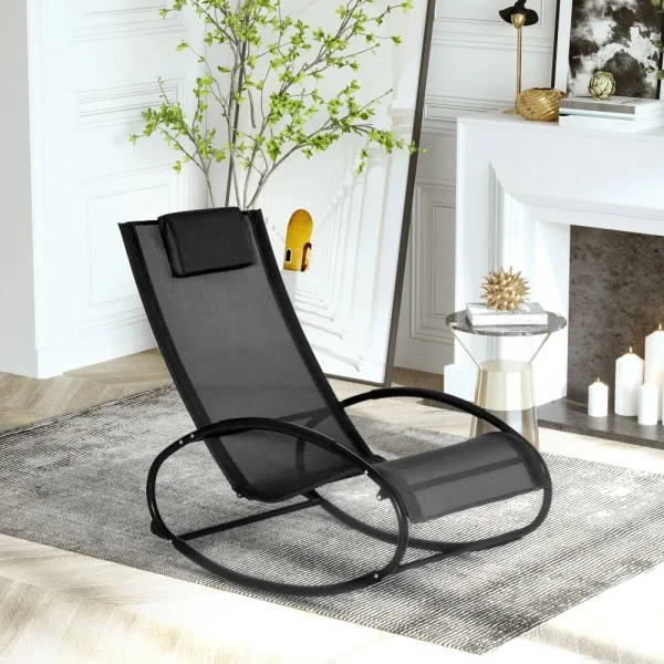 Patio Lounger Rocking Chair w/ Zero Gravity Seat