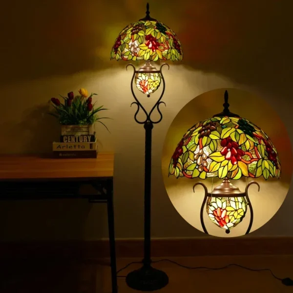 American Country Stained Glass - Tiffany Retro Floor Lamp