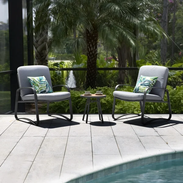 3 Piece Rocking Bistro Set Wicker