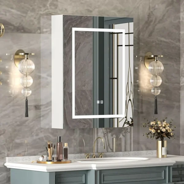 Lighted Medicine Cabinet with Mirror,3-Color