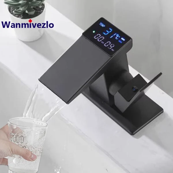 Smart Digital Display Basin Sink Faucet Hot Cold Water