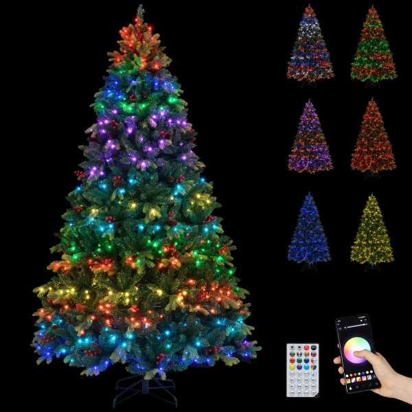 8 FT Smart Pre-Lit Artificial Christmas Tree w/ Remote