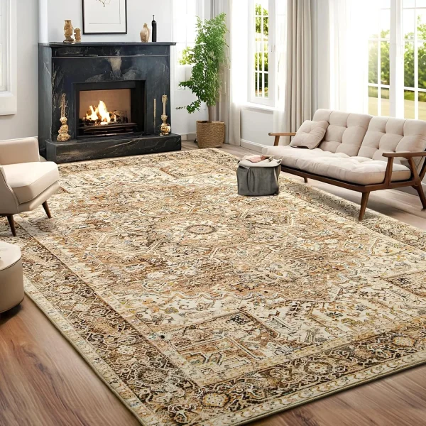 Faux Cashmere Vintage Printed Rug Area Rugs