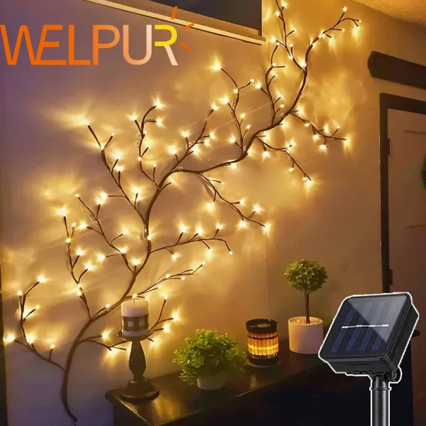 Light String Solar Tree and Vine Lamp 96LED