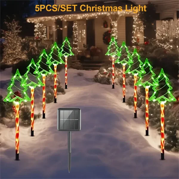 5PC/Set Solar Christmas Tree Candy Light