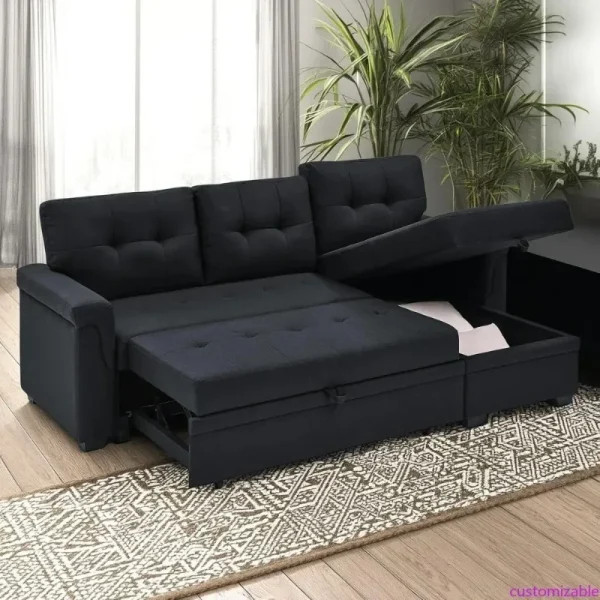Modern 86 L-Shaped Sectional Sofa with Reversible Chaise