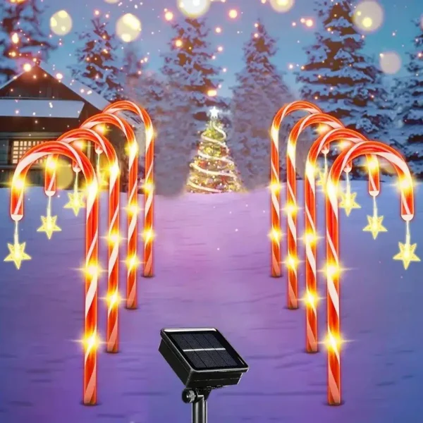 8pcs/set solar powered garden cane lights
