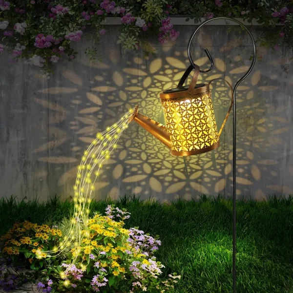 1pc Solar Watering Can with Lights Outdoor Solar