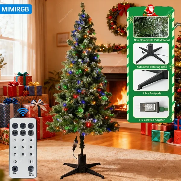 Smart Rotating Christmas Tree with LED Lights