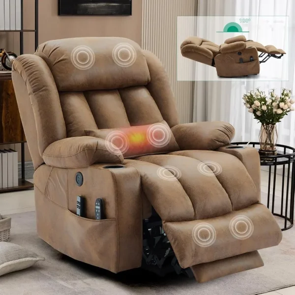 Tall Man Dual Motor Power Lift Recliner Chair with Extended Footrest