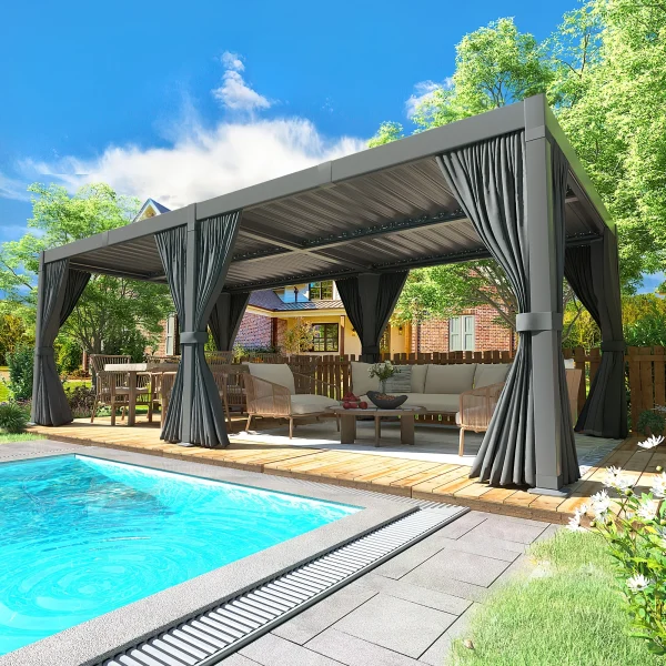 10x20FT Adjustable Louvered Pergola
