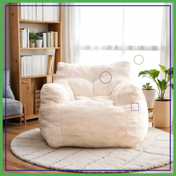 3FT Pre-Filled Teddy Fluffy Bean Bag Chair