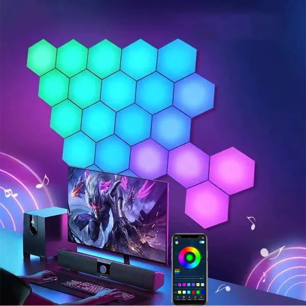 RGB Intelligent Hexagonal Wall Lamp Color-changing