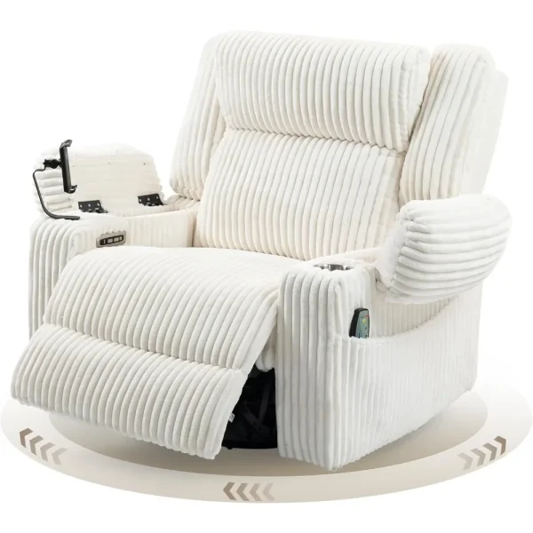 Power Oversized Swivel Rocker Recliner with Dual Motor