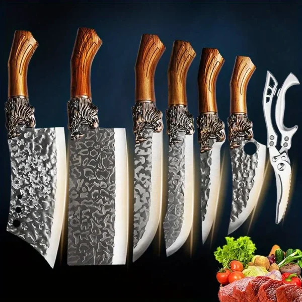 1-7 forged kitchen knife sheath, faucet-shaped handle